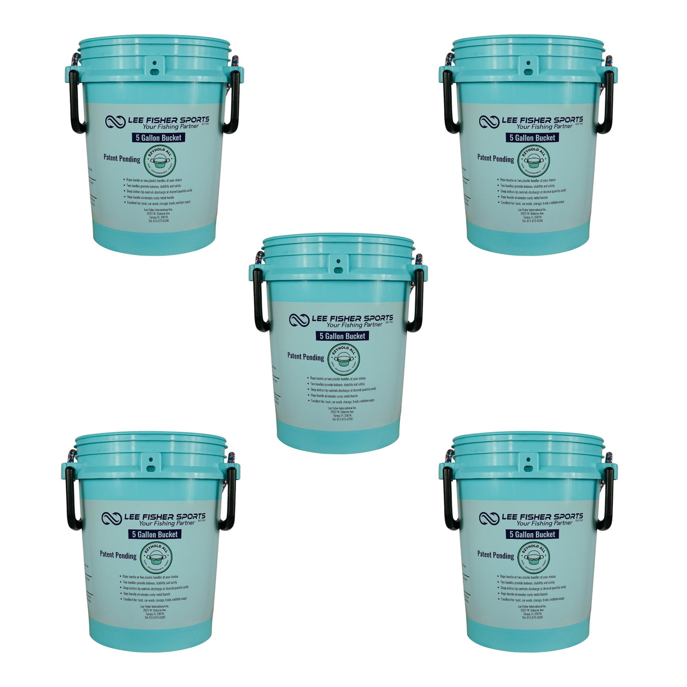 ISmart Bucket - 5 Gallon Bucket (No Lid) - Printed Lee Fisher Sports Logo