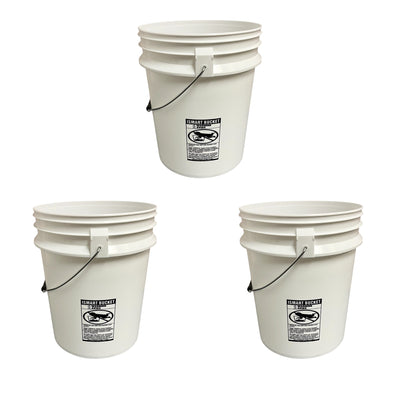 3.5 Gallon, 5 Gallon Metal Handle without Lid, White