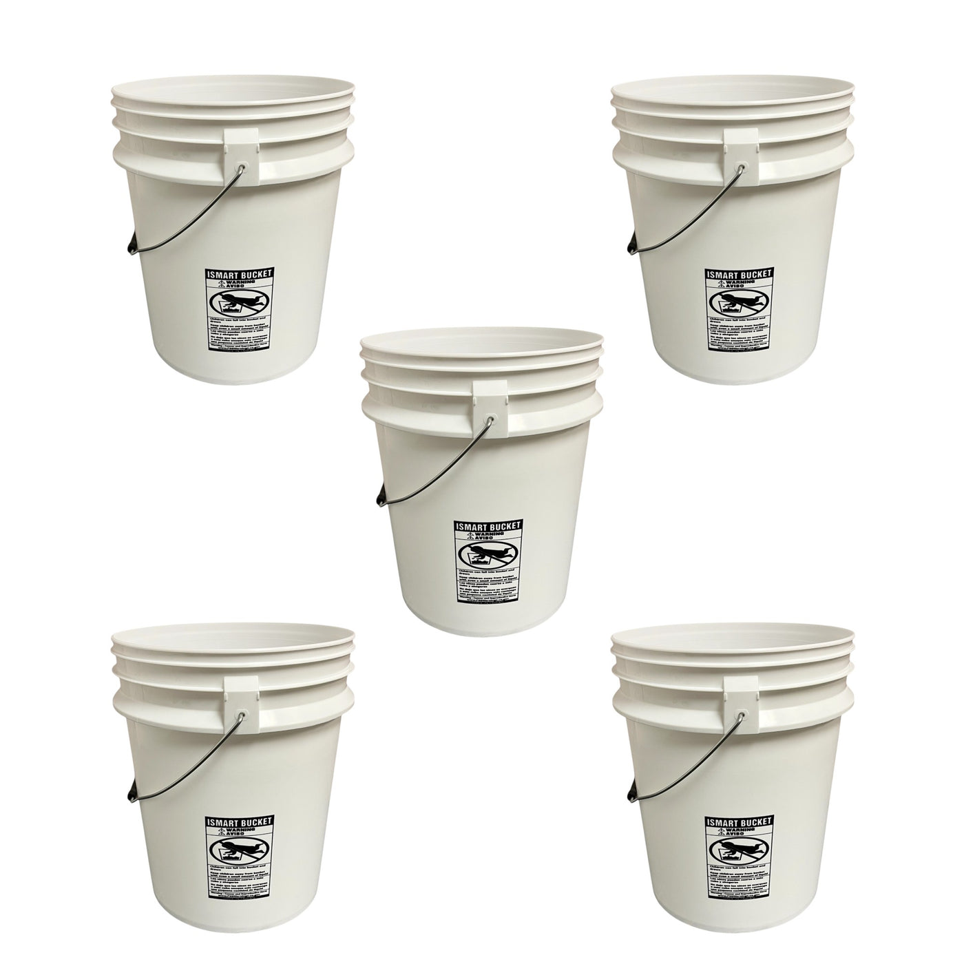 3.5 Gallon, 5 Gallon Metal Handle without Lid, White