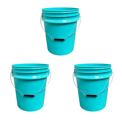 3.5 Gallon, 5 Gallon Metal Handle without Lid, Aqua