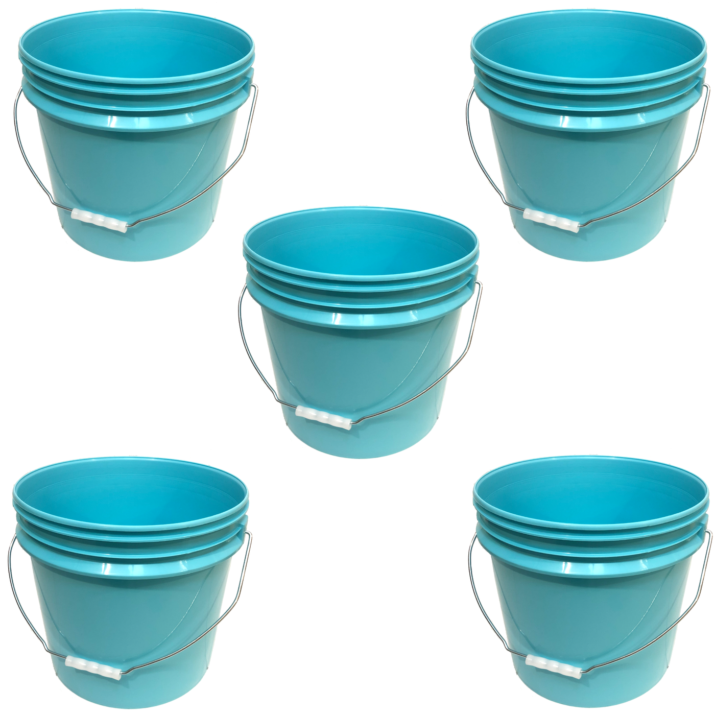 3.5 Gallon, 5 Gallon Metal Handle without Lid, Aqua