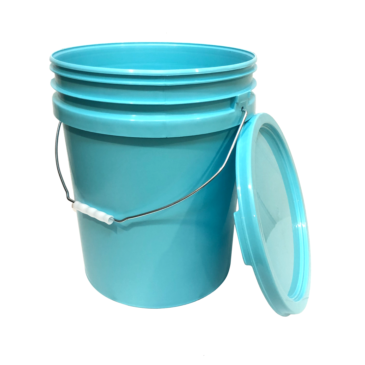 5 Gallon Bucket Metal handle with lid, Aqua Blue Color