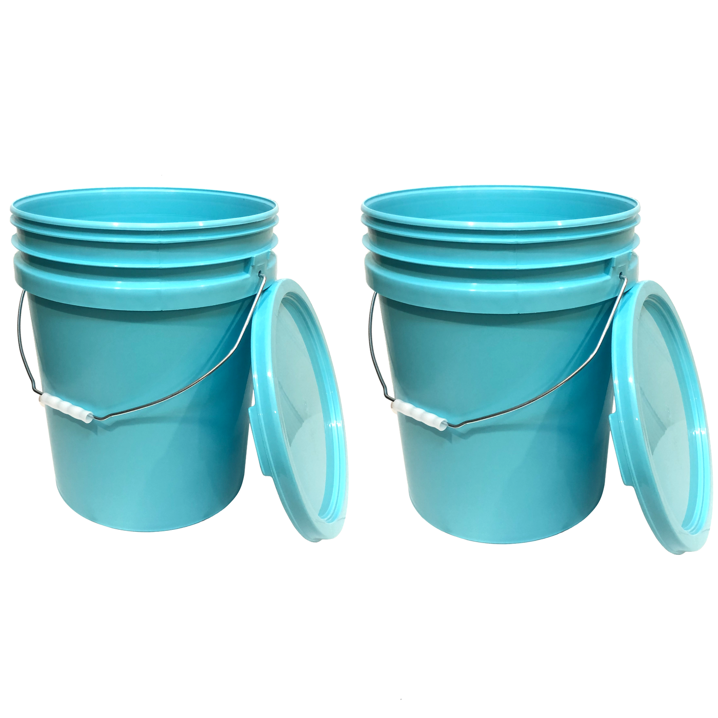 5 Gallon Bucket Metal handle with lid, Aqua Blue Color