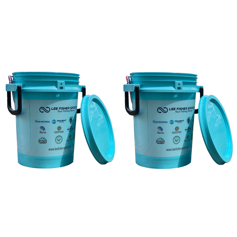 iSmart Bucket - 5 Gallon Rope Handle Bucket with Lid, Aqua Blue