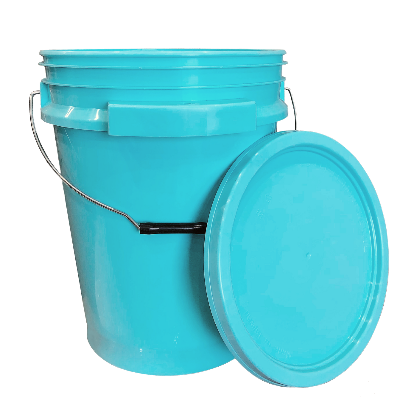 ISmart Bucket - 5 Gallon Metal Handle, Two Side Handle  Bucket with Lid, Aqua Blue Color